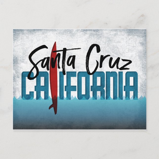Santa Cruz Postcard California Surfboard Postkarte (Vorderseite)