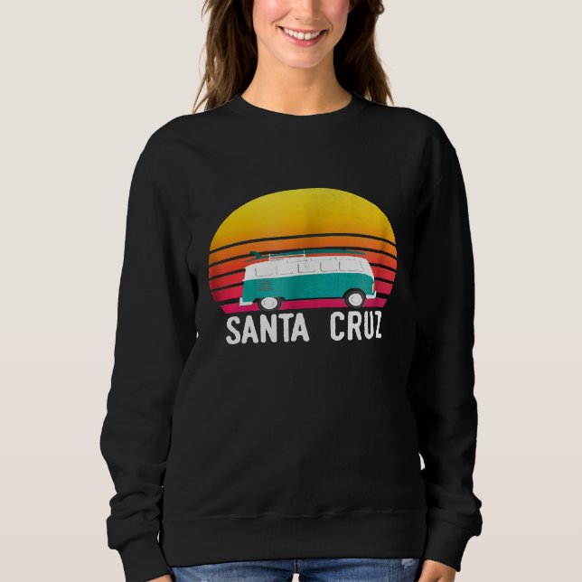 Santa Cruz Retro Sunset Surfing Hippie Van Graphic Sweatshirt (Vorderseite)