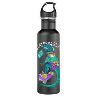 Santa Cruz Retro Vintage Lustiger Dinosaurier Skat Edelstahlflasche