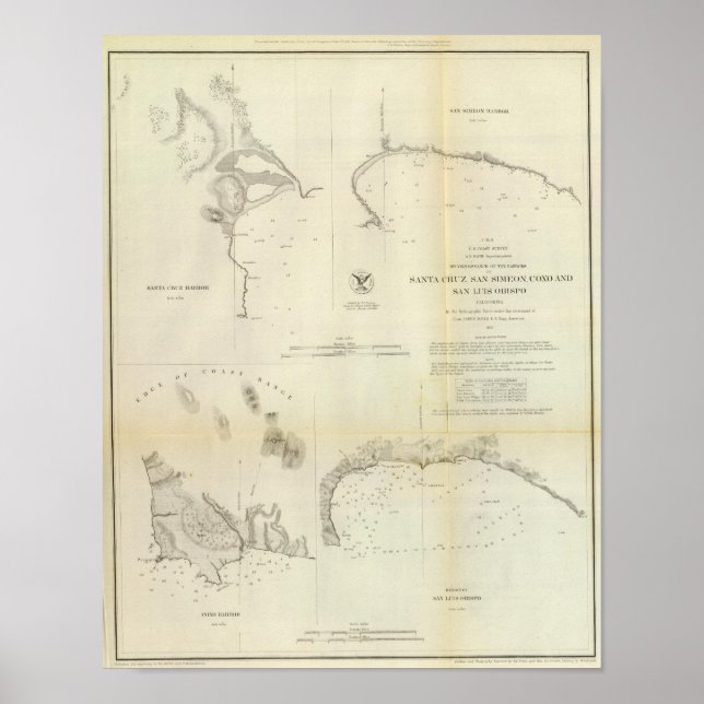 Santa Cruz, San Simeon, Coxo, San Luis Obispo Poster (Vorne)