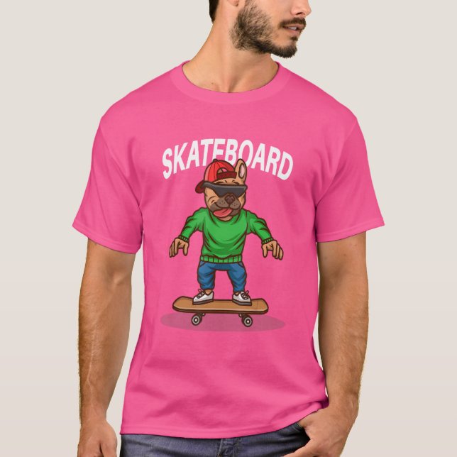 Santa Cruz Skateboard Hund Skaten Skateboard T-Shirt (Vorderseite)