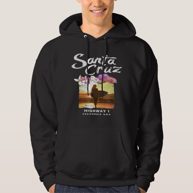 Santa Cruz Surfboard Girl Surfen Hoodie (Vorderseite)