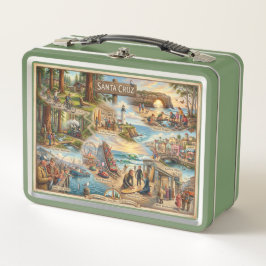 Santa Cruz Vibe Map – Cultural Coastal Art Print Metall Brotdose