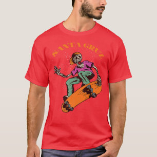 Santa Cruz Vintag Skeleton Skateboarder  T-Shirt