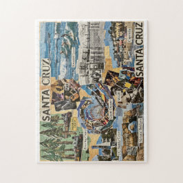 Santa Cruz Vintage Collage – Coastal Memories Art  Puzzle