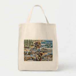 Santa Cruz Vintage Collage – Coastal Memories Art  Tragetasche