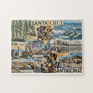 Santa Cruz Vintage Collage – Kunst der Küsten Erin Puzzle