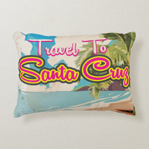 Santa Cruz Vintager Urlaub Poster Dekokissen