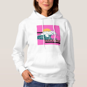 Santa Cruz Welle und Rosa Sonnenuntergang Hoodie
