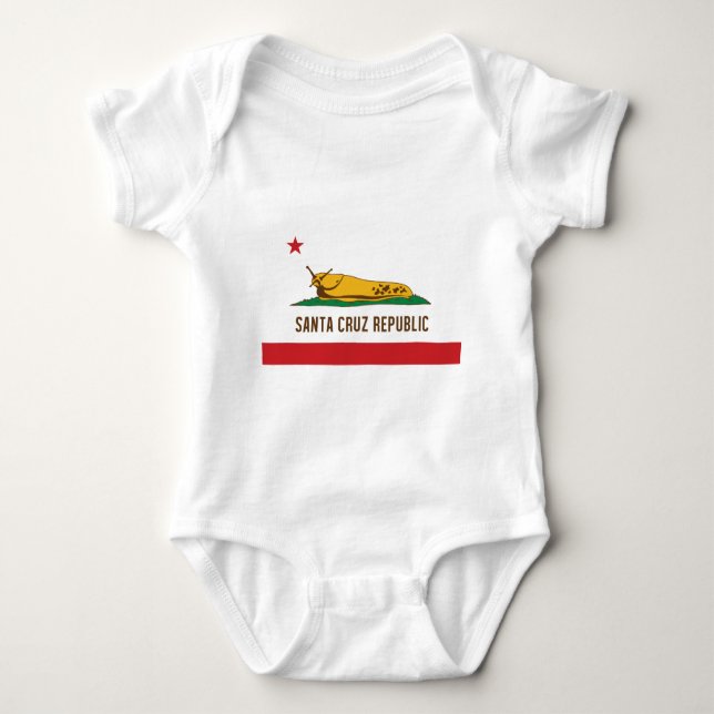 Santa- Cruzrepublik-Bananen-Schnecken-Flagge Baby Strampler (Vorderseite)