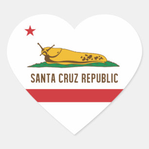 Santa- Cruzrepublik-Bananen-Schnecken-Flagge Herz-Aufkleber