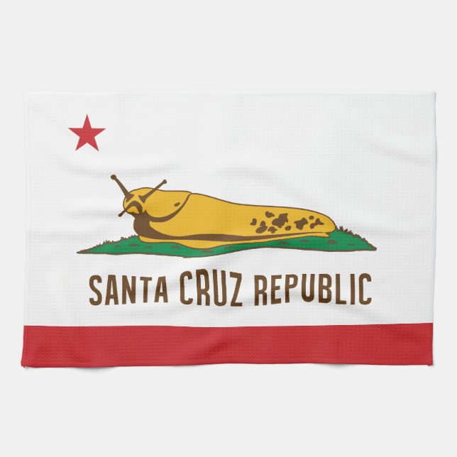 Santa- Cruzrepublik-Bananen-Schnecken-Flagge Küchentuch (Horizontal)