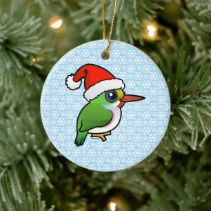 Santa Cuban Tody Keramik Ornament