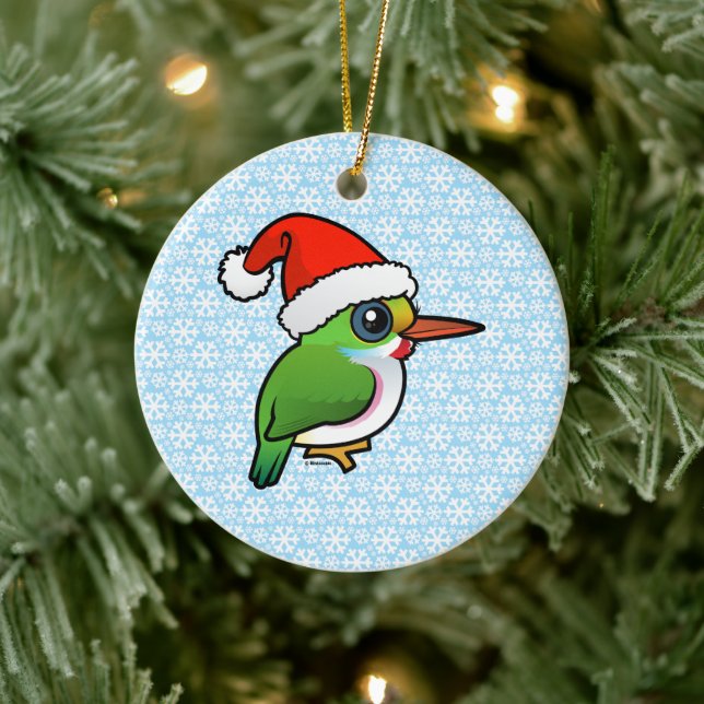 Santa Cuban Tody Keramik Ornament (Baum)