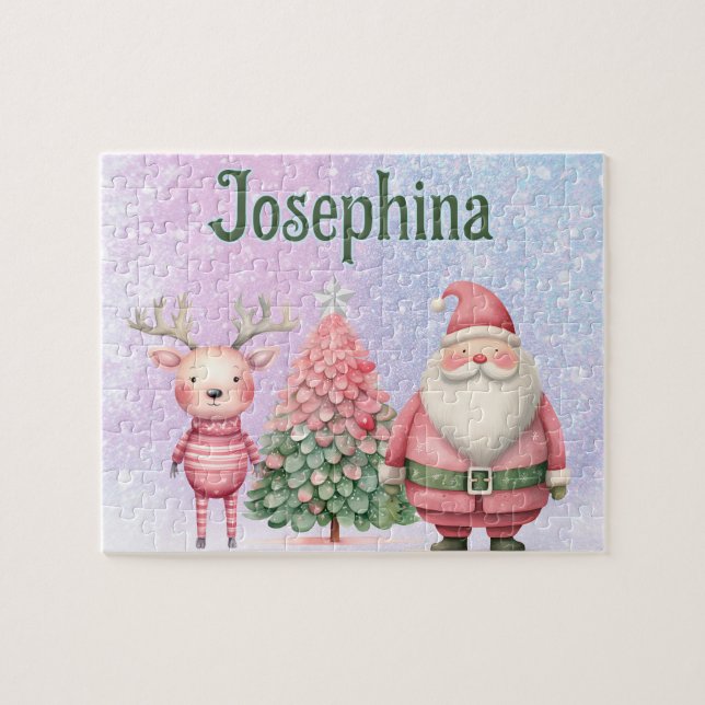 Santa Custom Child Name Puzzle  (Horizontal)