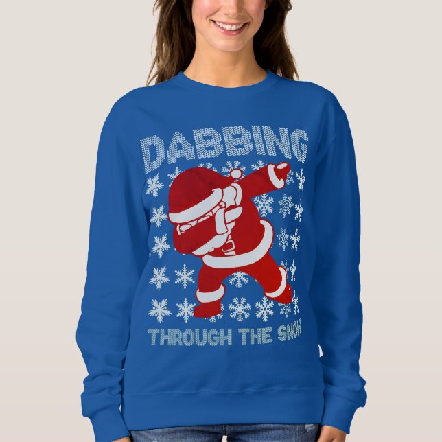Santa Dabbing durch den Schnee Sweater Funny T-Shi Sweatshirt (Vorderseite)