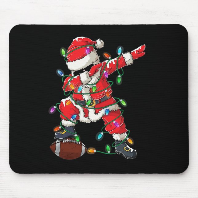 Santa Dabbing mit Ball Christmas Football Player Mousepad (Vorne)