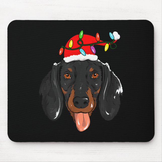 Santa Dachshund Light Christmas  Mousepad (Vorne)