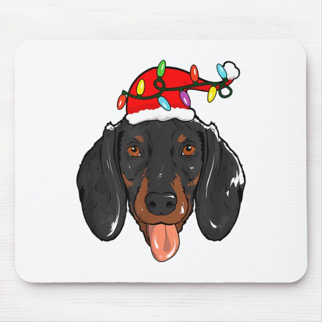 Santa Dachshund Light Christmas  Mousepad (Vorne)