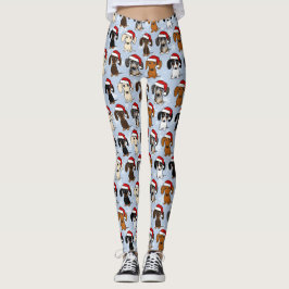 Santa Dachshunds Cute Wiener Dogs Christmas Leggings