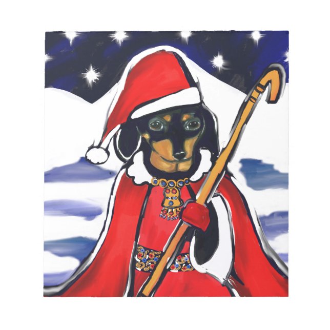 SANTA-DACHSUND NOTIZBLOCK (Vorderseite)