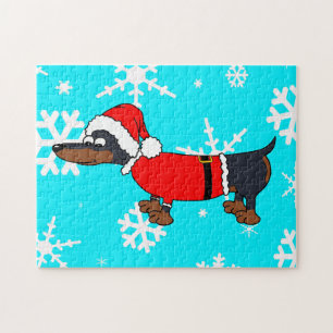 Santa Dackel Hund Snowflake Design Puzzle