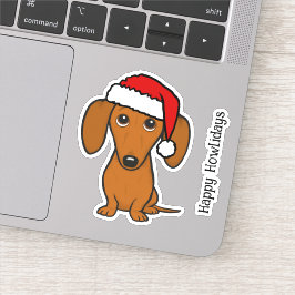 Santa Dackel Niedliche Dackel Dog Weihnachten Aufkleber