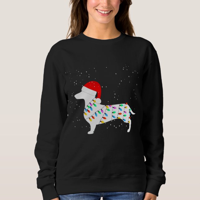 Santa Dackel Weihnachtslicht Dackel Pajamas Sweatshirt (Vorderseite)