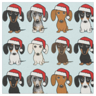 Santa Dackeln Niedliche Dackel Hunde Weihnachten Stoff
