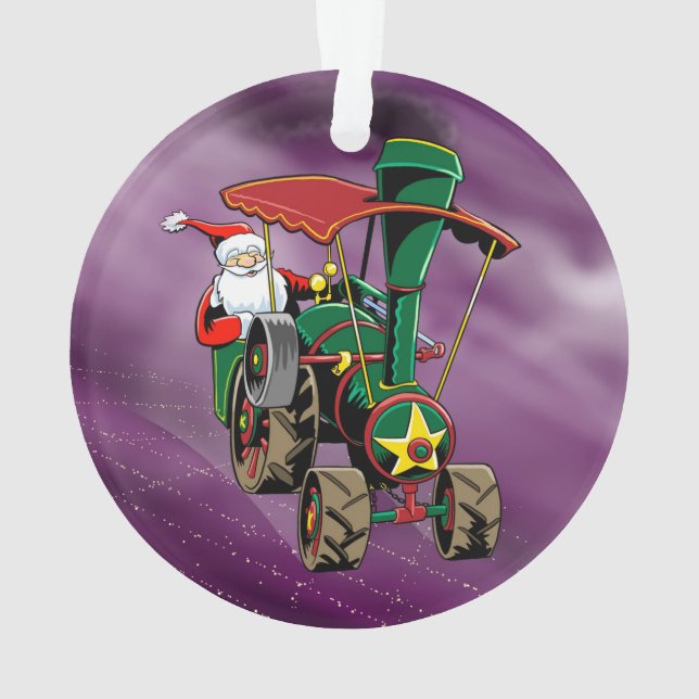 Santa Dampftraktor Ornament (Rückseite)