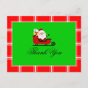 Santa danke Ihnen Grün & Rot Postkarte