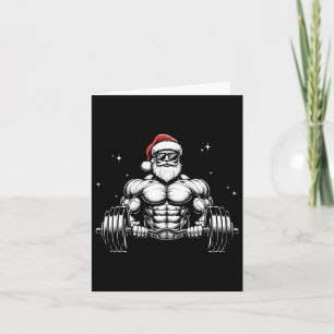 Santa Deadlift Bodybuilder Funny Fitness Weihnacht Karte