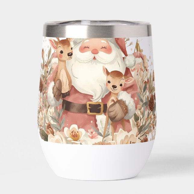 Santa Deer Letter Mug Winter Alphabet Illustration (Rückseite)