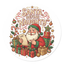Santa definiere unartig Lustiger Weihnachtsaufkleb