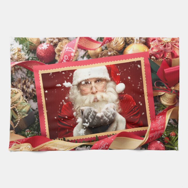 Santa / DEIN FOTO Küchenhandtuch Geschirrtuch (Horizontal)