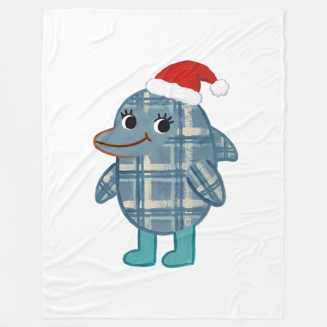 Santa-Delfin-Tartan-Decke Fleecedecke (Vorderseite)
