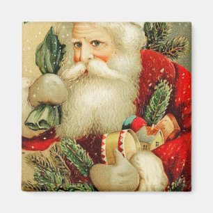 Santa Delivering Toys Vintag Magnet
