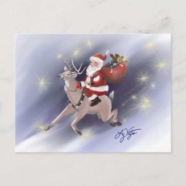 Santa Delivery Postcard Feiertagspostkarte (Vorderseite)