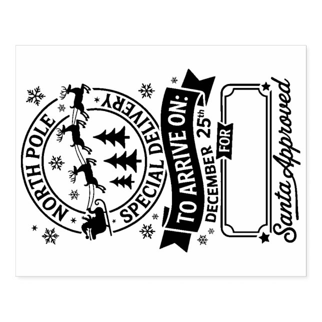 Santa Delivery Service Christmas  Gummistempel (Prägung)