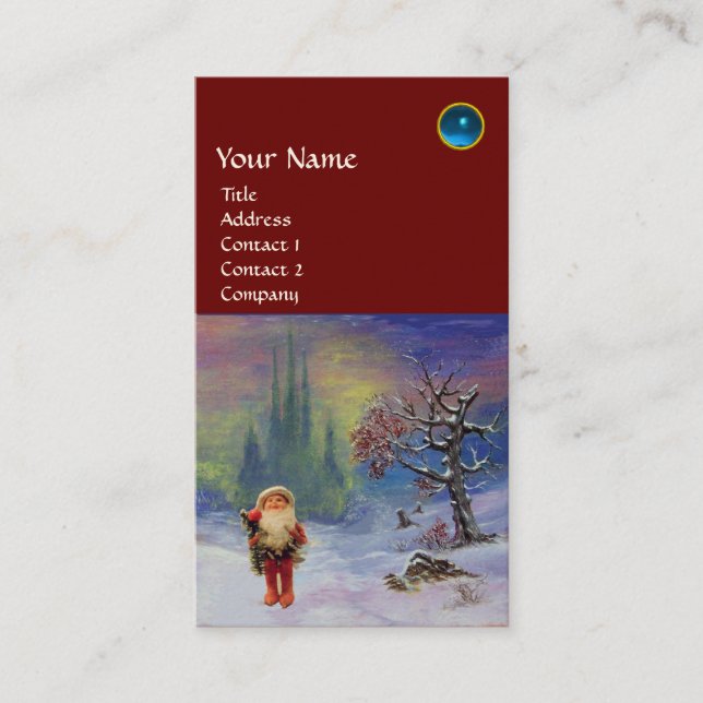 SANTA DER GNOMES MONOGRAM Blue Saphir Red Visitenkarte (Vorderseite)
