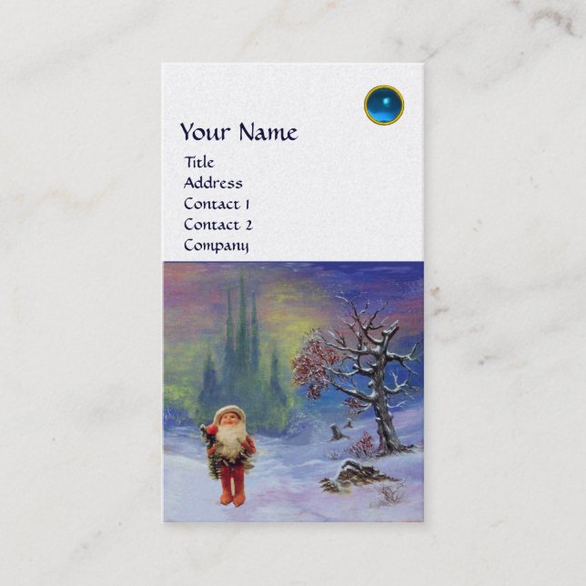 SANTA DER GNOMES MONOGRAM Blue Sapphire Pearl Visitenkarte (Vorderseite)