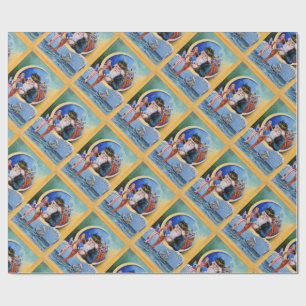 SANTA DER SAILORS, MOON, CHRISTMAS SOCKS AND TOYS GESCHENKPAPIER