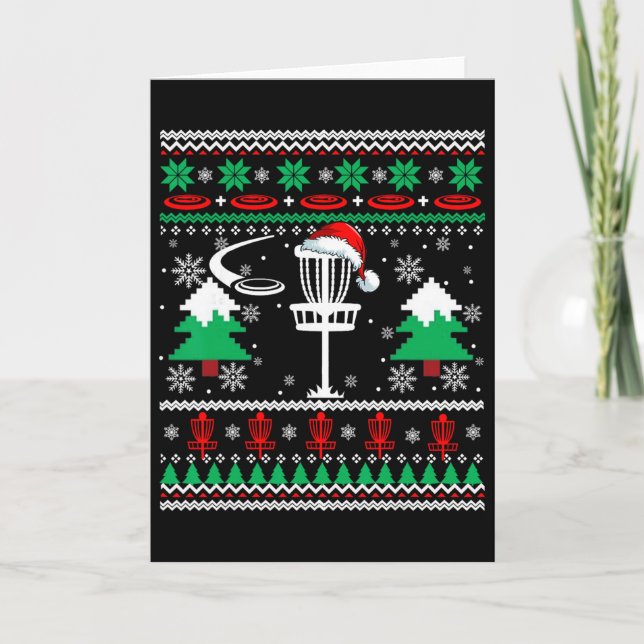 Santa Disc Golf Weihnachtspullover Santa Disc Golf Karte (Vorderseite)