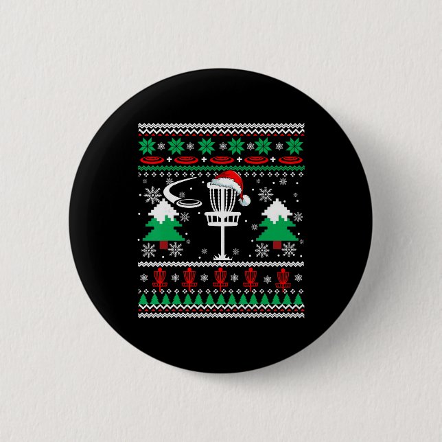 Santa Disc Golf Weihnachtsschwester Santa Disc Gol Button (Vorderseite)