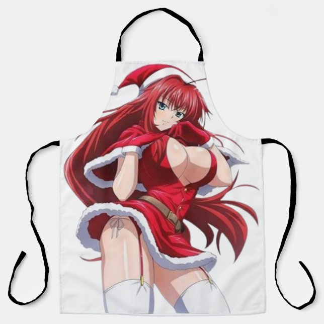 Santa Diva Anime WinterOutfit-All-Over Print Apron Schürze (Vorderseite)