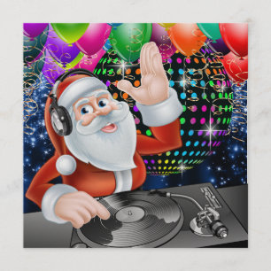 Santa DJ Disco Weihnachten / Neujahr Einladung