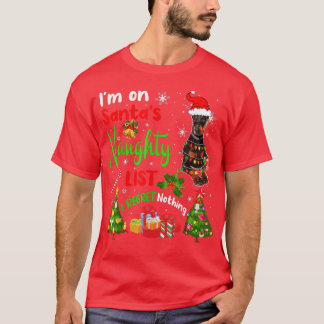 Santa Doberman Ich bin auf der schmutzigen Liste W T-Shirt