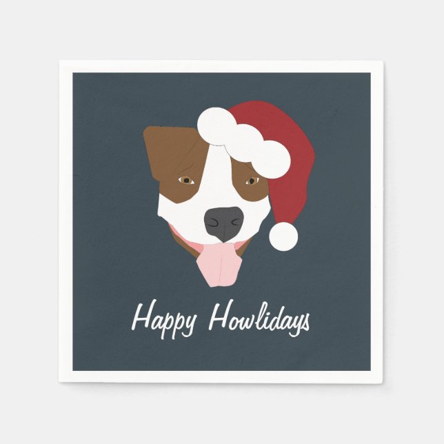 Santa Dog - Anpassbar Serviette (Vorderseite)