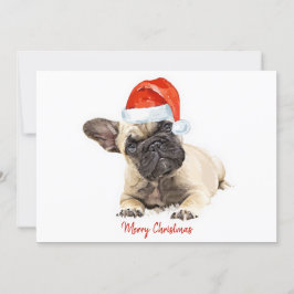 Santa Dog French Bulldog Christmas Niedlicher Welp Einladung