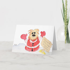 Santa Dog - Iss nicht den gelben Schnee Feiertagskarte